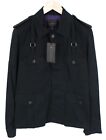 RICHMOND Men Jacket 48 Navy Cotton Stretch Single-Breasted Spread Collared