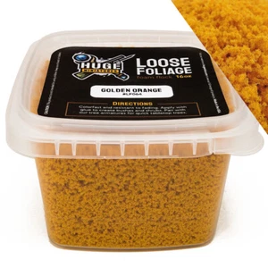 Huge Miniatures Loose Foliage, Golden Orange Foam Flock – 16oz Resealable Tub - Picture 1 of 4