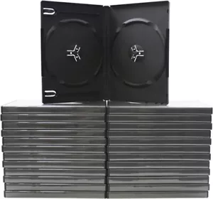 (25) DV2R14BKPR Doppel 2 DVD Hüllen Standardgröße leer PREMIUM schwarz Boxen NEU - Bild 1 von 2