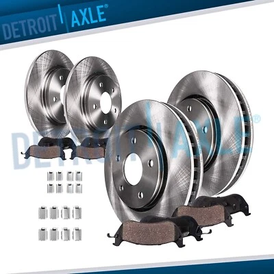 8pc 11.89" Front 12.44" Rear Rotors Brake Pads Kit for Dodge Nitro Jeep Liberty - Image 1 of 4
