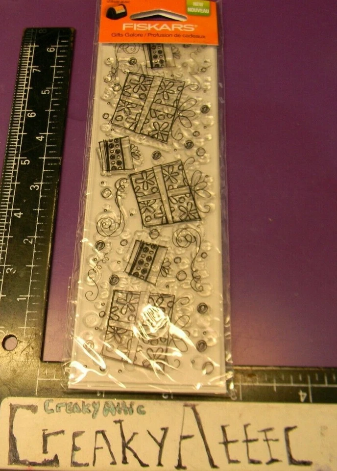 REGALOS CUMPLEAÑOS NAVIDAD REMOLINOS 1 ADHESIVO ACRÍLICO TRANSPARENTE SELLOS FISKARS CRUAKYATTIC Foto 1 de 1