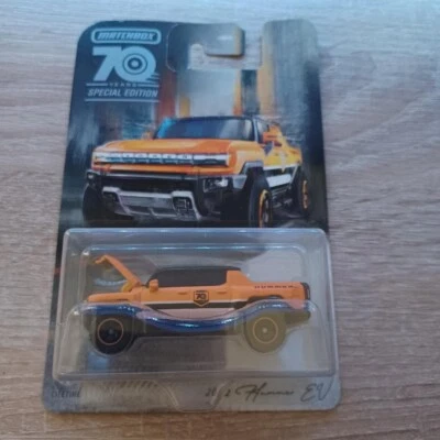 Matchbox 1/64 Diecast 70 Years Moving Parts Orange 2022 Hummer EV - Image 1 of 2