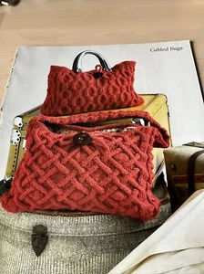 Cabled Handbag & Shoulder Bag Knitting Pattern Belinda Boaden - Picture 1 of 7