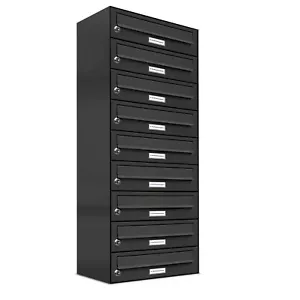 9er Premium Briefkasten Anthrazit RAL Farbe 7016 für Außen Wand Postkasten 1x9 - Bild 1 von 4