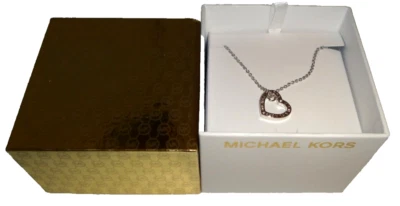 Collar Corazón MICHAEL KORS PLATA ACERO INOXIDABLE LOGOTIPO MKJ7616040 + CAJA MK Foto 1 de 4