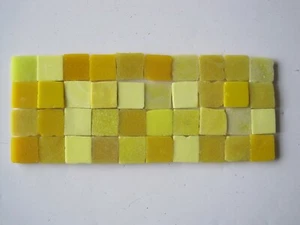 Loose 3/4" (2 cms) square Glass Mosaic Tiles - 40 pieces - yellow mix - Picture 1 of 1