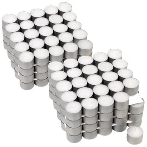 200 Teelichter weiß mit Alutellerchen 8 Stunden Brenndauer Parfümfrei Kerzenofen - Bild 1 von 7
