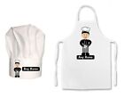 KIDS PERSONALISED Cartoon Boy Chef Print Kids Chefs Hat / Apron Set