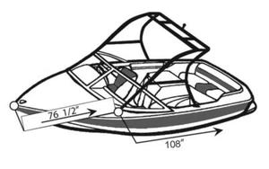 "CUBIERTA DE BARCO 7,6 OZ BARCO DE ESQUÍ TORNEO CON TORRE TRASERA MNT TRACCIÓN DELANTERA 19'6""-20'6"" 92" - Imagen 1 de 14