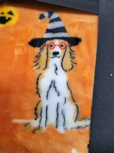 New HALLOWEEN Blanket 60"x70" Orange Dog Bones Design Soft Throw - Picture 1 of 5