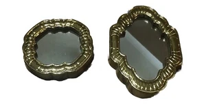 Vintage Home Interiors Shiny Gold Mirror set. Of 2 Burwood Hollywood Regency - Picture 1 of 4