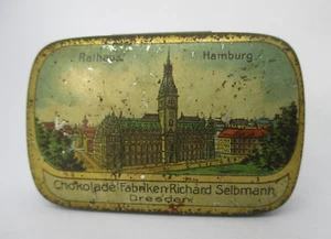 Lata De Publicidad De Chocolate Selbmann Dresden Ayuntamiento Hamburgo - Imagen 1 de 7