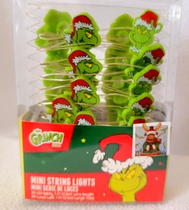 The Grinch That Stole Christmas 20 LED Mini String Lights, Dr Seuss 7 ft NEW - Picture 1 of 7