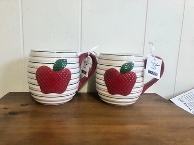 Lang BEST TEACHER EVER Mugs Set of 2 Apple Mugs Teacher Gift Apple Lovers - Image 1 of 4