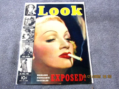 VTG Look Magazine July 19, 1938  1, 1938 Marlene Dietrich NO LABEL Foto 1 de 4