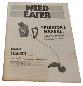 Weed Eater Model 1500 Trimmer Operator's Manual Made In USA Instructions Specs - Picture 1 of 3