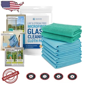 Claro 8 Stück Glasreinigungstücher: Mikrofaser, streifenfrei, fusselfrei, 2 Stufen... - Bild 1 von 11