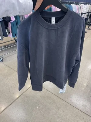 ¡Nuevo! Pullover para mujer Lululemon gris oscuro Softstreme cuello redondo! Talla 6 Foto 1 de 4