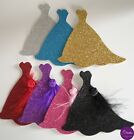 Glitter Dress Pack of 10 Craft Embellishments Card Topper Invitations Wedding