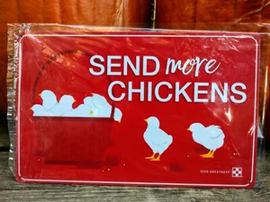 Letrero de gallinero de metal enviar más pollos pato pollo aves de corral purina promoción patio trasero - Imagen 1 de 1