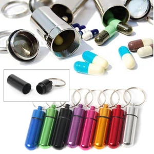Pill Medicine Box Case Holder Container Storage Capsule Keychain Keyring US - Picture 1 of 20