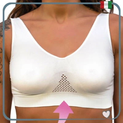 Reggiseno Contenitivo Donna Top Sportivo Senza Ferretto Fitness Palestra Running - Image 1 of 4