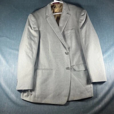 Izod Macys Mens Blazer Jacket Size 46 Gray Pockets Single Breasted Notch Lapel - Image 1 of 4