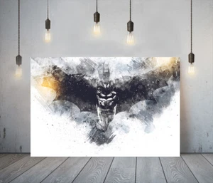 BATMAN -DEEP FRAMED CANVAS WALL SKETCH ART PICTURE PAPER PRINT- BLACK WHITE - Picture 1 of 17
