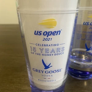 4 US Open 2021 Tennis Grey Goose Honey Deuce Plastic Cup Glass Drink Serena - Picture 1 of 11