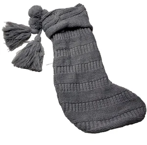 Hearth & Hand graue Kabelstrickquasten Urlaub Weihnachten Strumpf Neu! - Bild 1 von 5
