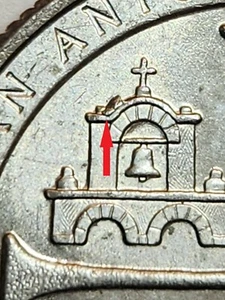 2019 P San Antonio Missions Washington Quarter Large Chip Error on Reverse - Picture 1 of 3