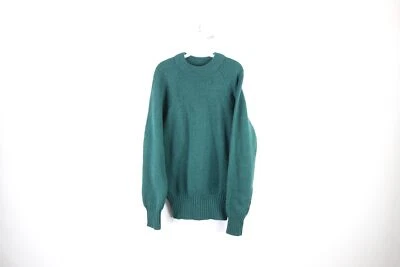 Vintage 70s Pendleton Mens Large Blank Heavyweight Wool Knit Sweater Green USA - Image 1 of 4