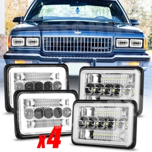 Faros LED de 4x6 pulgadas Hi/Lo Halo DRL para Chevrolet Caprice 1977 a 1986 4 piezas - Imagen 1 de 12