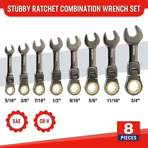 Juego de llaves combinadas de trinquete WORKPRO de 8 piezas con bolsa rodante métrica/SAE - Imagen 1 de 32
