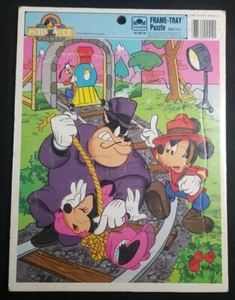 Mickey Minnie Mouse Pete Puzzle Goofy Hollywood Disney Rahmen Tablett Film Vintage ** - Bild 1 von 8