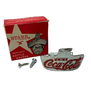 Vintage Star X Coca Cola Coke Bottle Opener Metal Stationary In Original Box - Picture 1 of 14