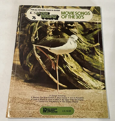 Easy Play Music Movie Songs Of The 30s 76 Organ Piano Guitar Sheet Music - Image 1 of 4