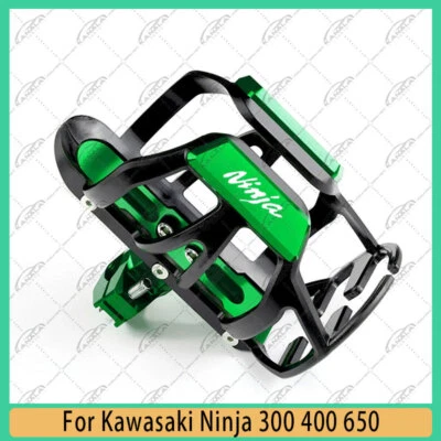 CNC Beverage Water Bottle Drink Cup Holder Stand For Kawasaki Ninja 300 400 650 - Imagem 1 de 4