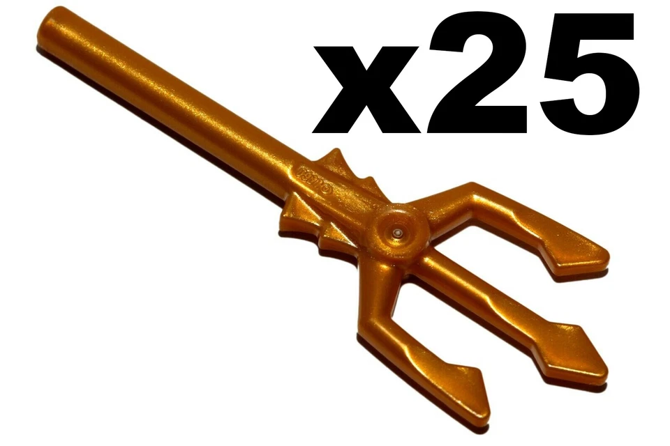 NEW LEGO - Weapon - Spear - Trident Pearl Gold x25 - Aquaman Atlantis 7978 76000 - Image 1 of 1