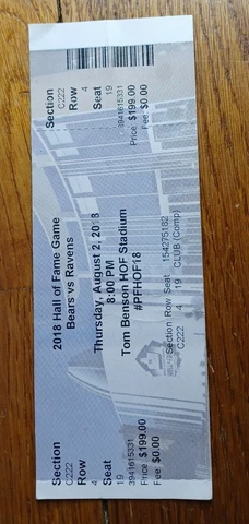 2018 Hall of Fame Game Lamar Jackson Baltimore Ravens Pro Debut Ticket Stub Cover