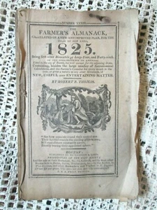 1825 Farmer's Almanack Almanac Boston Richardson & Lord signos ilustrados del zodiaco - Imagen 1 de 4