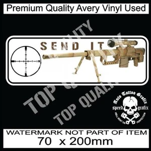 SEND IT SNIPER RIFLE DECAL STICKER MILITARY ARMY PATRIOTIC DECALS STICKERS - Bild 1 von 1