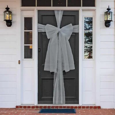 Christmas Decorations Door Bow DIY Organza Silver - Image 1 of 2