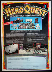 HEROQUEST pub poster dépliant SPACE CRUSADE MB GAMES WORKSHOP original