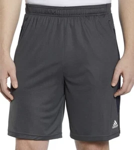 New Men’s Adidas Aeroready Gresix Gray / Black 3 Stripe Active Shorts (Small) - Bild 1 von 7