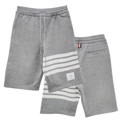 Pantalones Cortos de Entrenamiento Thom Browne Clásicos Rayas Diagonales Gris Claro 123536563 Foto 1 de 4