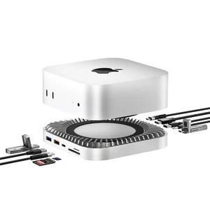 Mac mini M4 Dock, Aluminum Stand and HDMI Hub for Mac mini M4 and M4 Pro 2024... - Picture 1 of 7