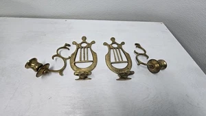 Set 2 Applique da Parete Arpa Candela in Ottone con Braccio Estraibile Mcm - Foto 1 di 8