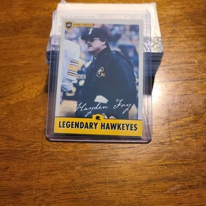Hayden Fry Hall Of Fame Coach Football Card Iowa Hawkeyes Hills Bank - Picture 1 of 2