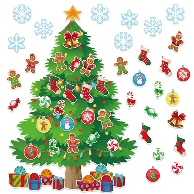 3Ft Big Christmas Tree Bulletin Board Set Christmas Tree Holiday Bulletin Boa... - Image 1 of 4